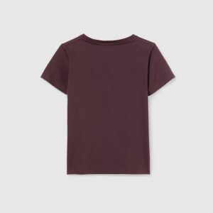 Children's cotton dark purple T-shirt with print