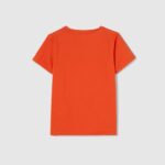 Children's cotton orange T-shirt with print