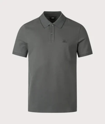 Stretch Piqué Striped Collar Polo Shirt