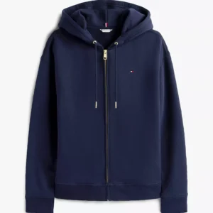 Relaxed Fit Plush-Lined Zip Hoodie