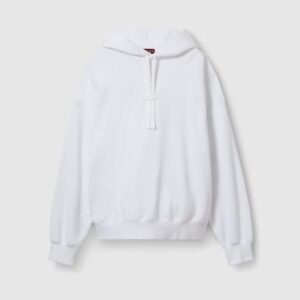 Cotton jersey white hooded