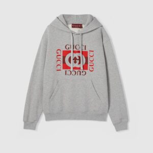 Printed cotton jersey grey mélange