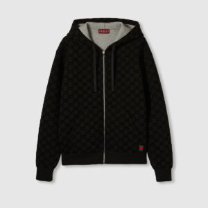 Printed jersey zip Hoodie