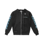 Blue Script Zip Up Hoodie