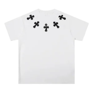 5 Black Leather Patch Chrome Hearts T Shirt