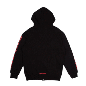 Chrome Heart Red Dagger Logo Zip Up Hoodie