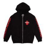 Chrome Heart Red Dagger Logo Zip Up Hoodie